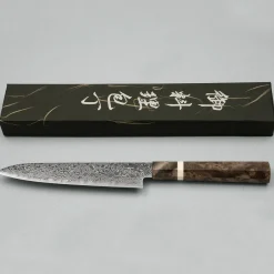 Hatsukokoro Ryuhyo SG2 Damast Kurozome Birch Petty 15 cm