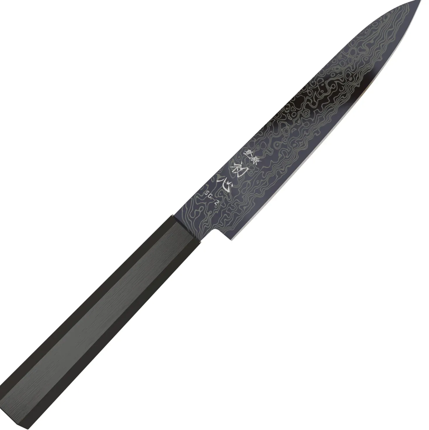 Hatsukokoro Ryuhyo SG2 Damast Ebony Black Coating Petty 15 cm