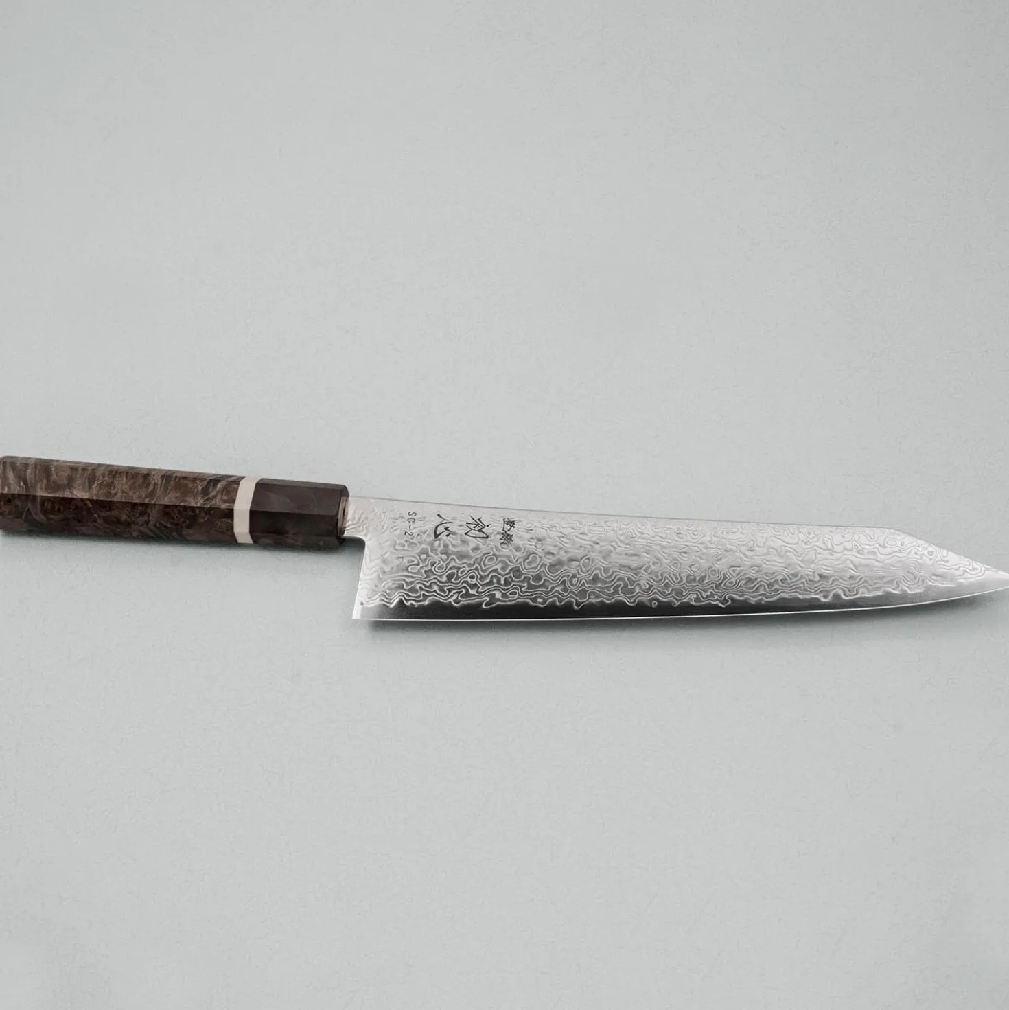 Hatsukokoro Ryuhyo SG2 Damast Birch Kiritsuke Gyuto 24 cm