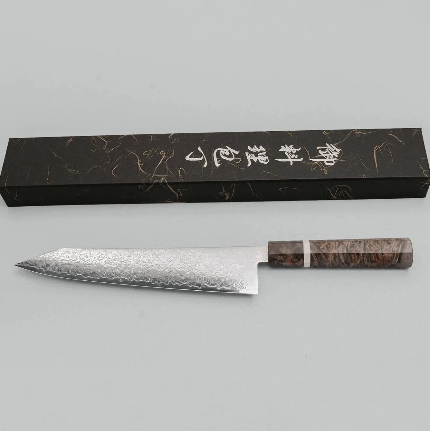 Hatsukokoro Ryuhyo SG2 Damast Birch Kiritsuke Gyuto 24 cm