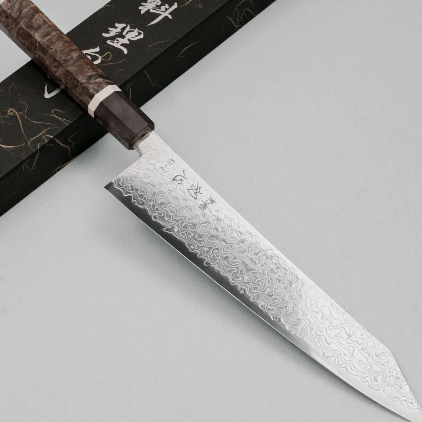 Hatsukokoro Ryuhyo SG2 Damast Birch Kiritsuke Gyuto 24 cm