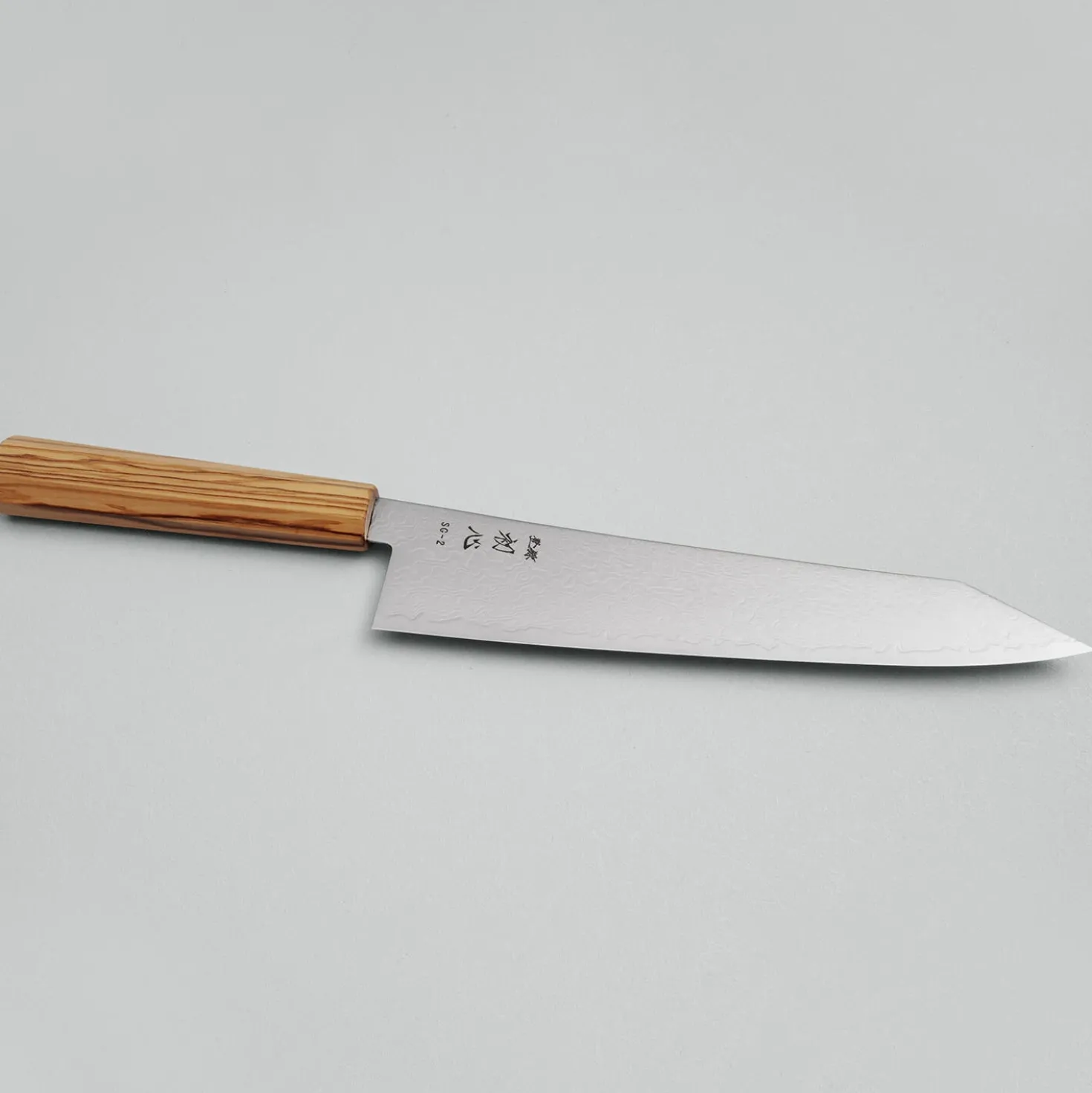 Hatsukokoro Ryuhyo SG2 Damast Olive Kiritsuke Gyuto 24 cm