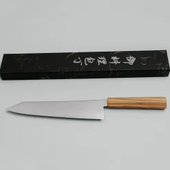 Hatsukokoro Ryuhyo SG2 Damast Olive Kiritsuke Gyuto 24 cm