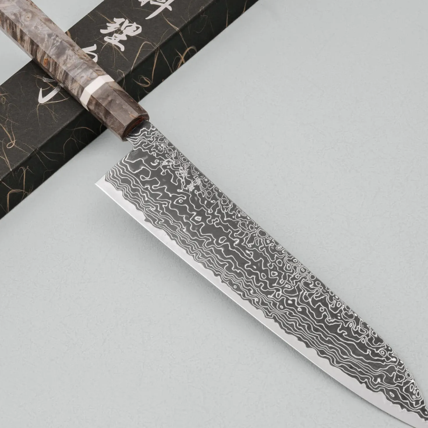 Hatsukokoro Ryuhyo SG2 Damast Kurozome Birch Gyuto 24 cm