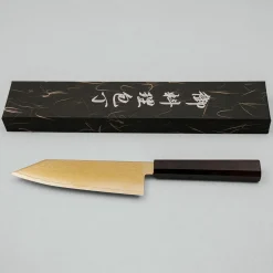 Hatsukokoro Ryuhyo SG2 Damast Ebony Gold Coating Bunka 18 cm