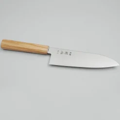 Hatsukokoro Ryuhyo SG2 Damast Olive Santoku 18 cm