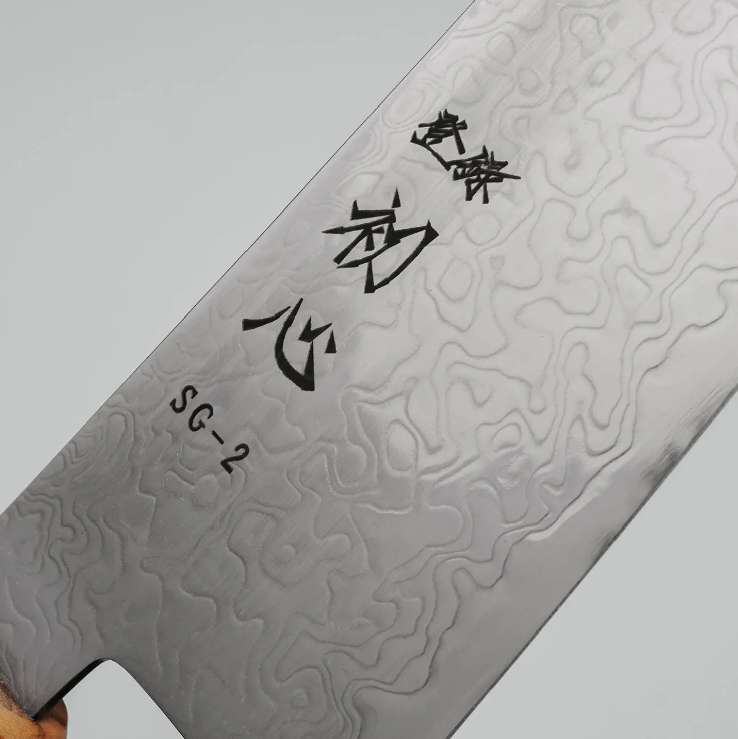 Hatsukokoro Ryuhyo SG2 Damast Olive Kiritsuke Gyuto 21 cm