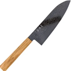 Hatsukokoro Ryuhyo SG2 Damast Olive Black Coating Santoku 18 cm