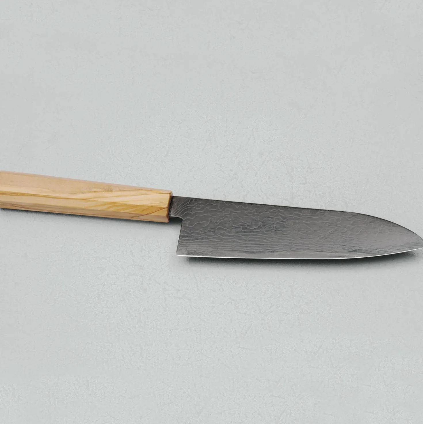 Hatsukokoro Ryuhyo SG2 Damast Olive Black Coating Santoku 18 cm