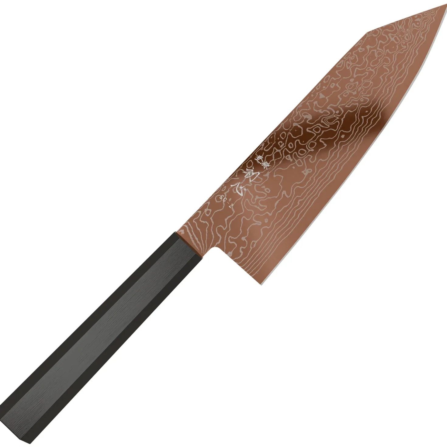 Hatsukokoro Ryuhyo SG2 Damast Ebony Brown Coating Bunka 18 cm
