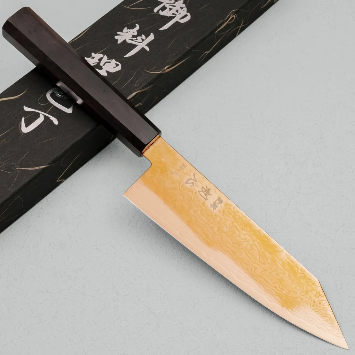 Hatsukokoro Ryuhyo SG2 Damast Ebony Brown Coating Bunka 18 cm