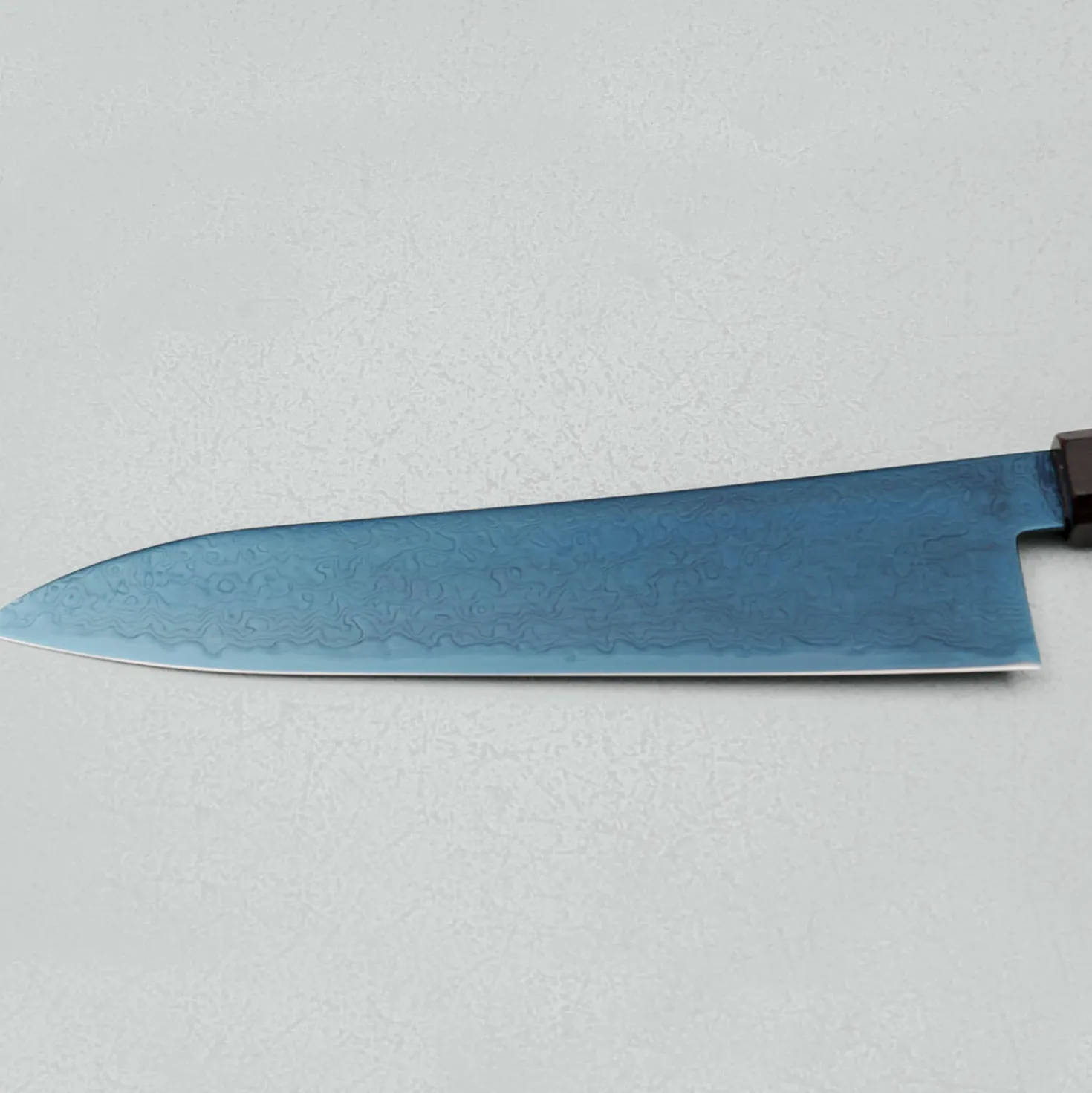 Hatsukokoro Ryuhyo SG2 Damast Ebony Blue Coating Gyuto 21 cm