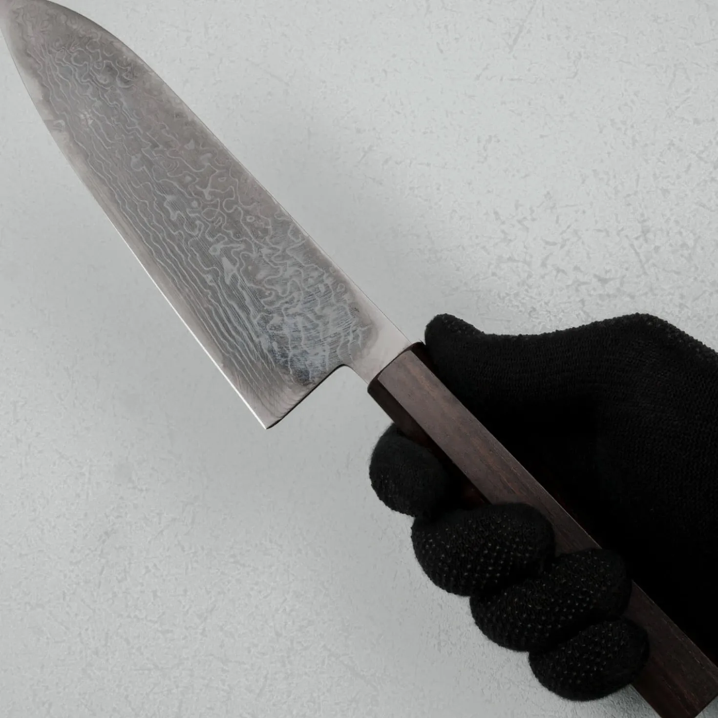 Hatsukokoro Ryuhyo SG2 Damast Ebony Black Coating Santoku 18 cm