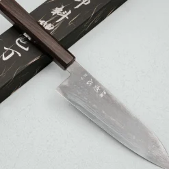 Hatsukokoro Ryuhyo SG2 Damast Ebony Black Coating Santoku 18 cm
