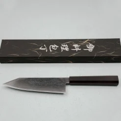 Hatsukokoro Ryuhyo SG2 Damast Ebony Black Coating Bunka 18 cm