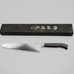 Hatsukokoro Ryuhyo SG2 Damast Curved Ebony Gyuto 24 cm