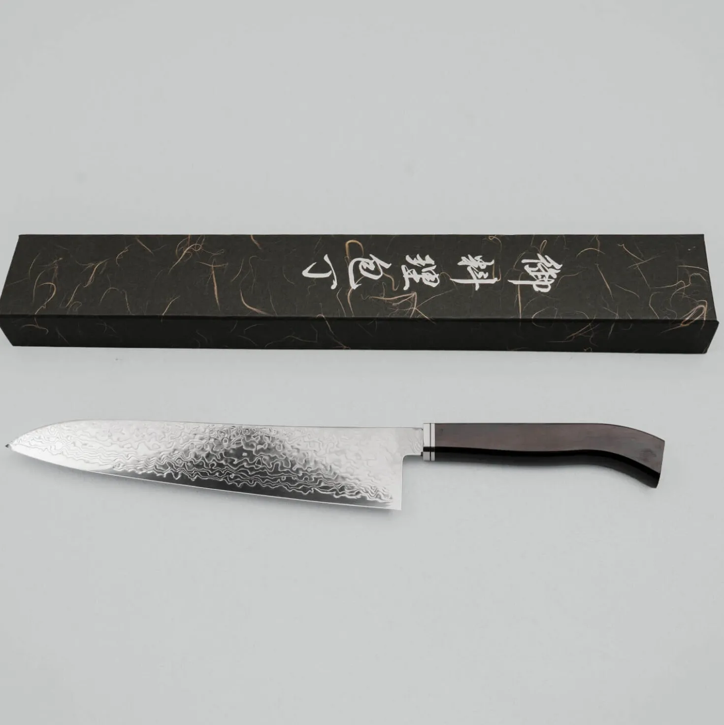 Hatsukokoro Ryuhyo SG2 Damast Curved Ebony Gyuto 24 cm