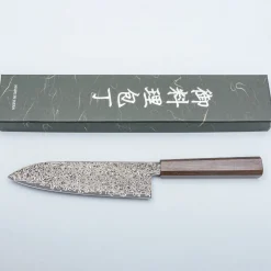 Hatsukokoro Saihyo SG2 Nickel Damast Santoku 18 cm