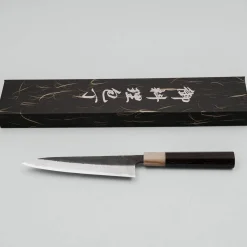Hatsukokoro Shinkiro Aogami Super Ebony Horn Petty 15 cm