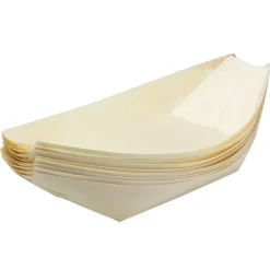 Houten Serveerbootjes 10 stuks