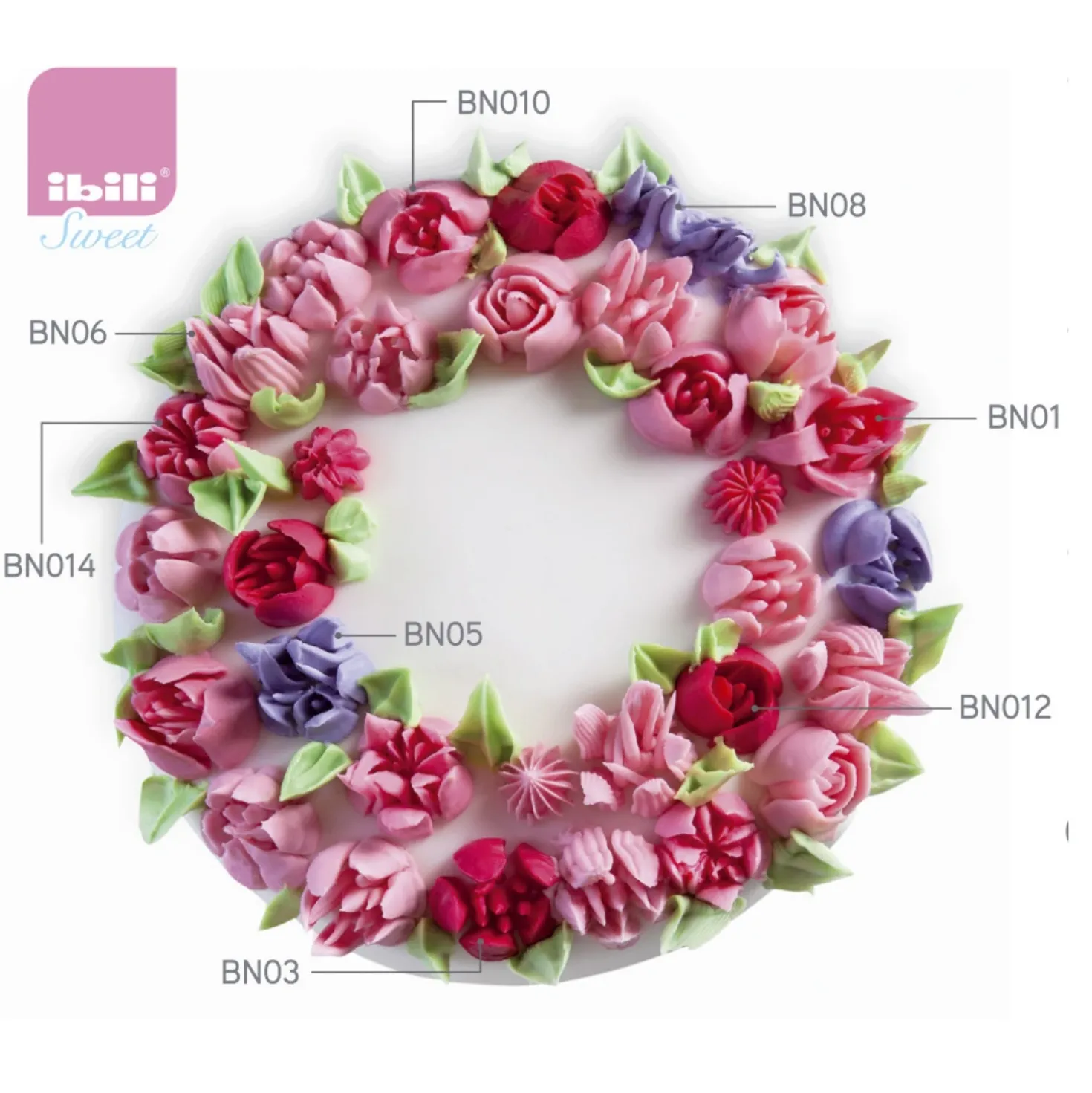 Ibili RVS Spuitmondjes Bloemen 12 Stuks