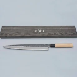 Ittetsu Uraoshi Hand Forged Tsuchime Kurouchi Shiro #2 Yanagiba 30 cm Lefthanded