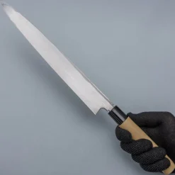 Ittetsu Uraoshi Hand Forged Tsuchime Kurouchi Shiro #2 Yanagiba 30 cm
