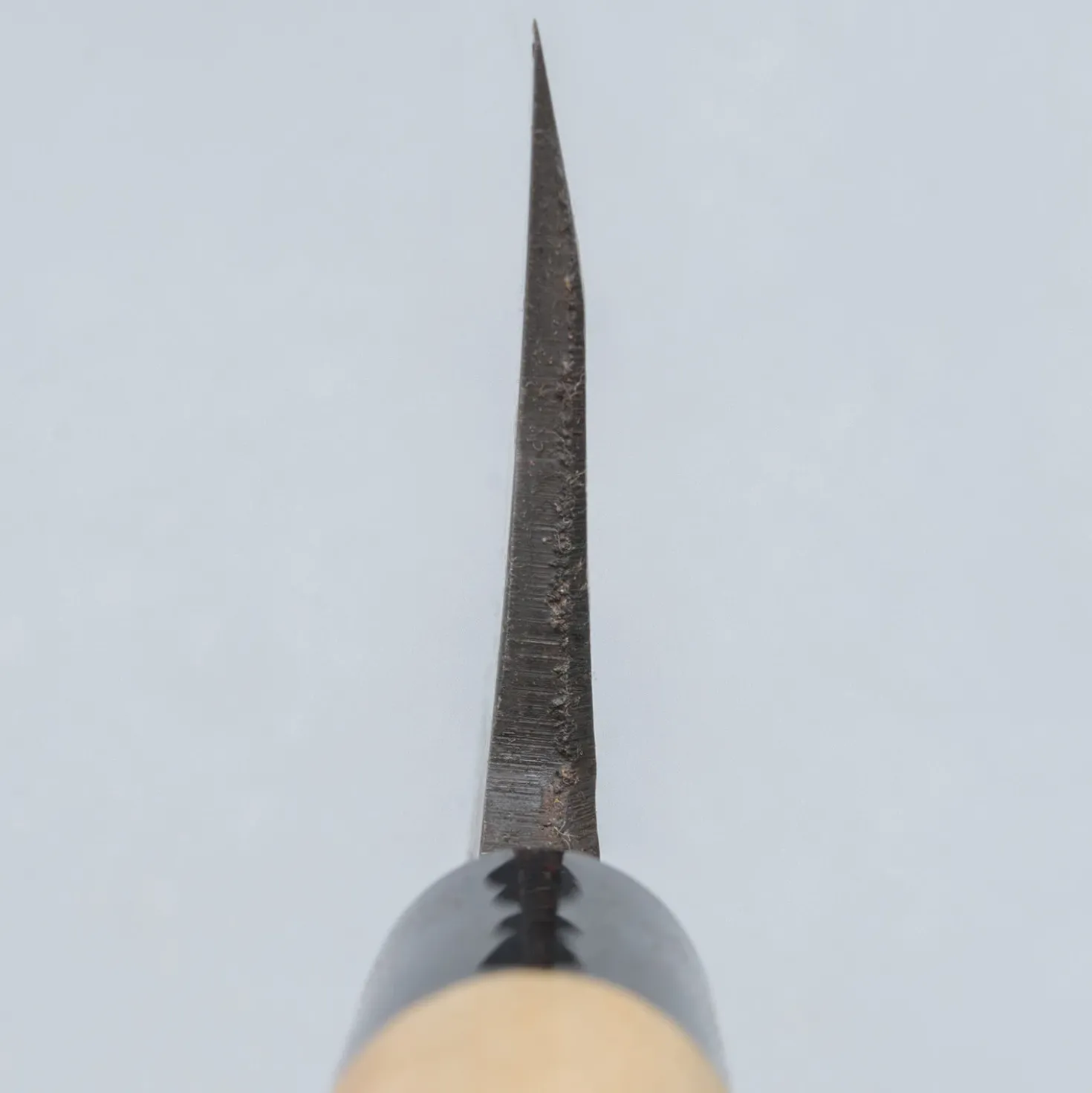 Ittetsu Uraoshi Hand Forged Tsuchime Kurouchi Shiro #2 Deba 16.5 cm Lefthanded