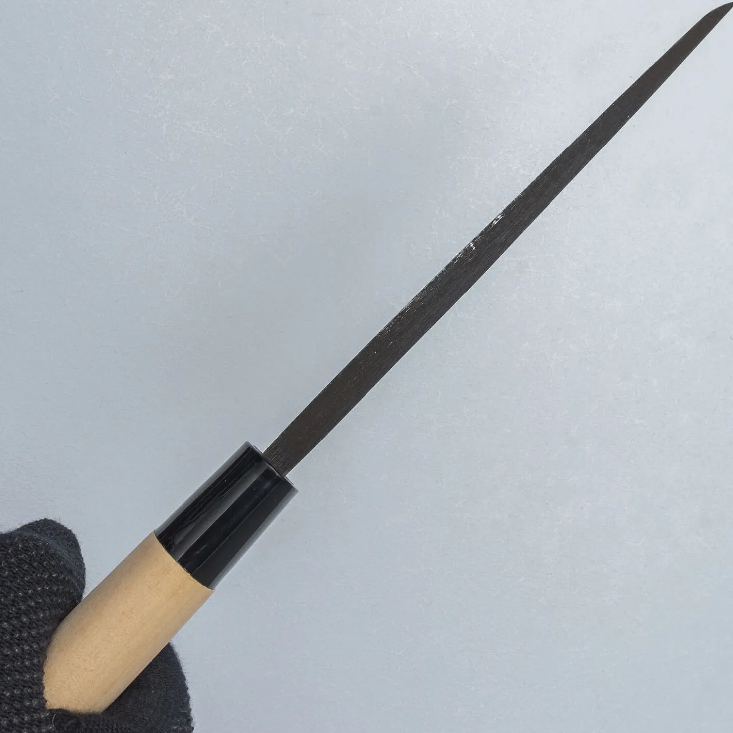 Ittetsu Uraoshi Hand Forged Tsuchime Kurouchi Shiro #2 Deba 16.5 cm Lefthanded