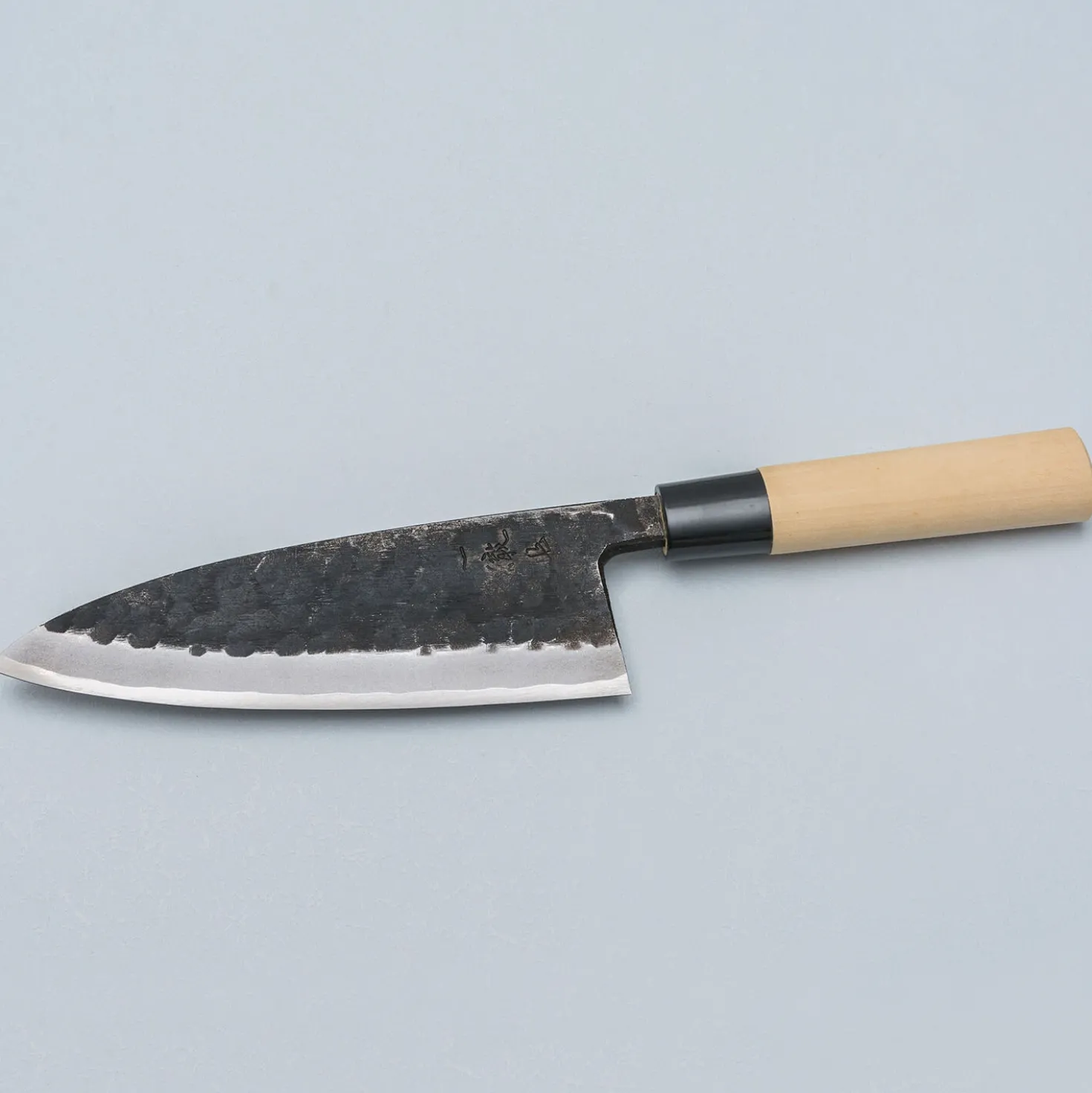 Ittetsu Uraoshi Hand Forged Tsuchime Kurouchi Shiro #2 Deba 16.5 cm Lefthanded