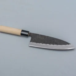 Ittetsu Uraoshi Hand Forged Tsuchime Kurouchi Shiro #2 Deba 16.5 cm