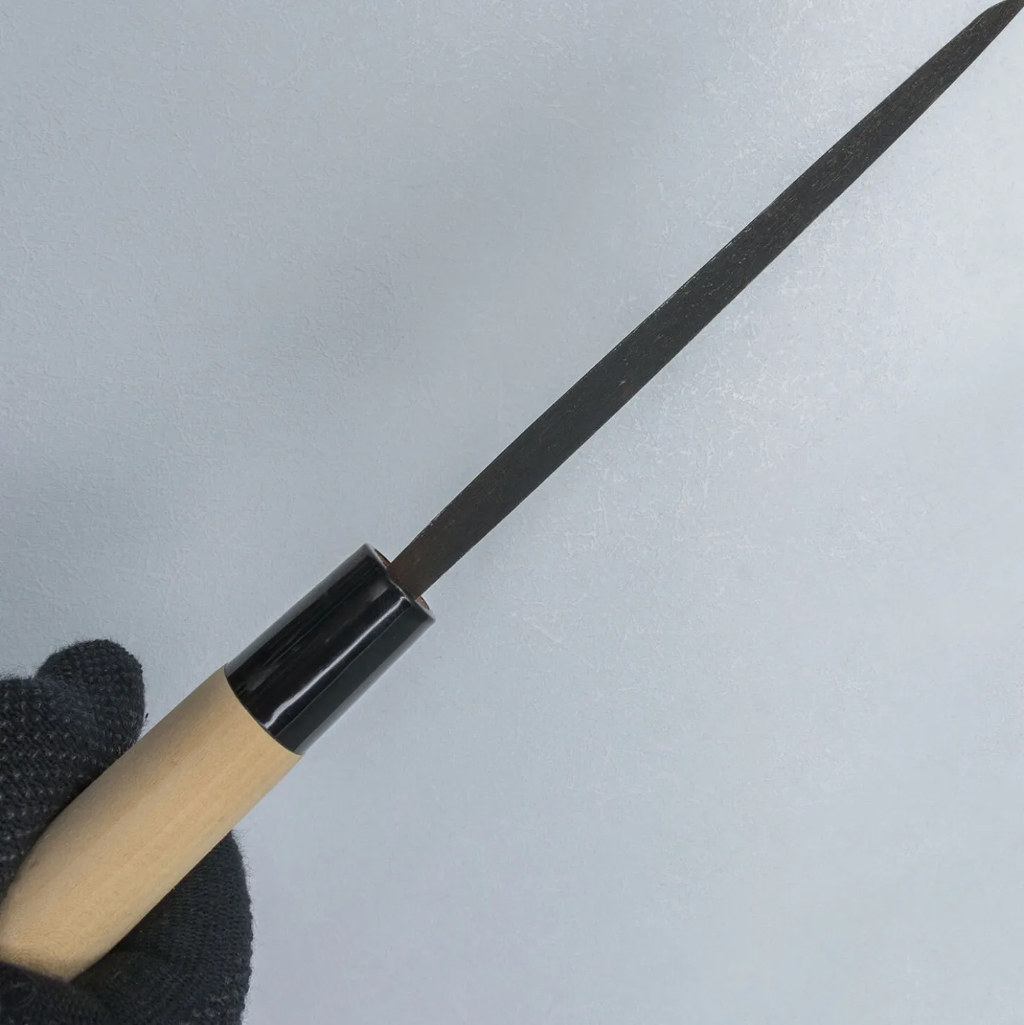 Ittetsu Uraoshi Hand Forged Tsuchime Kurouchi Shiro #2 Deba 15 cm Lefthanded