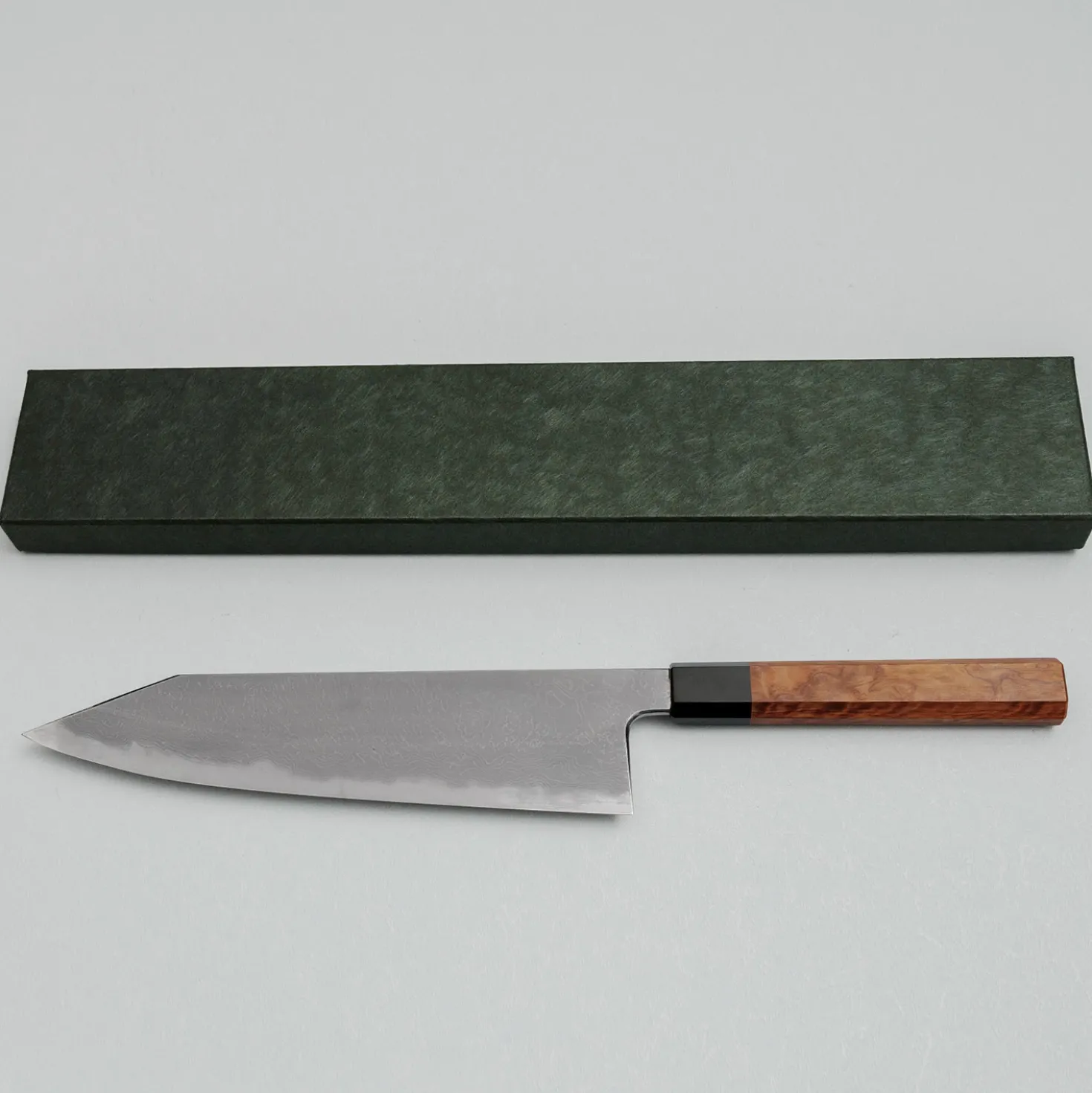 JNS Kokorozashi Tanaka Shirogami 1 Damast Kasumi Gyuto 24.5 cm
