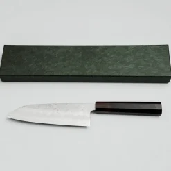 Kazoku Ginsan Nashiji Ebony Santoku 17 cm