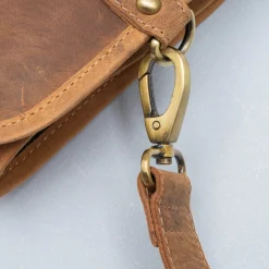 Kazoku Leren Messentas 10 vaks Cognac