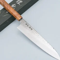 Kazoku Uteki Burlwood Yellow Gyuto 21 cm