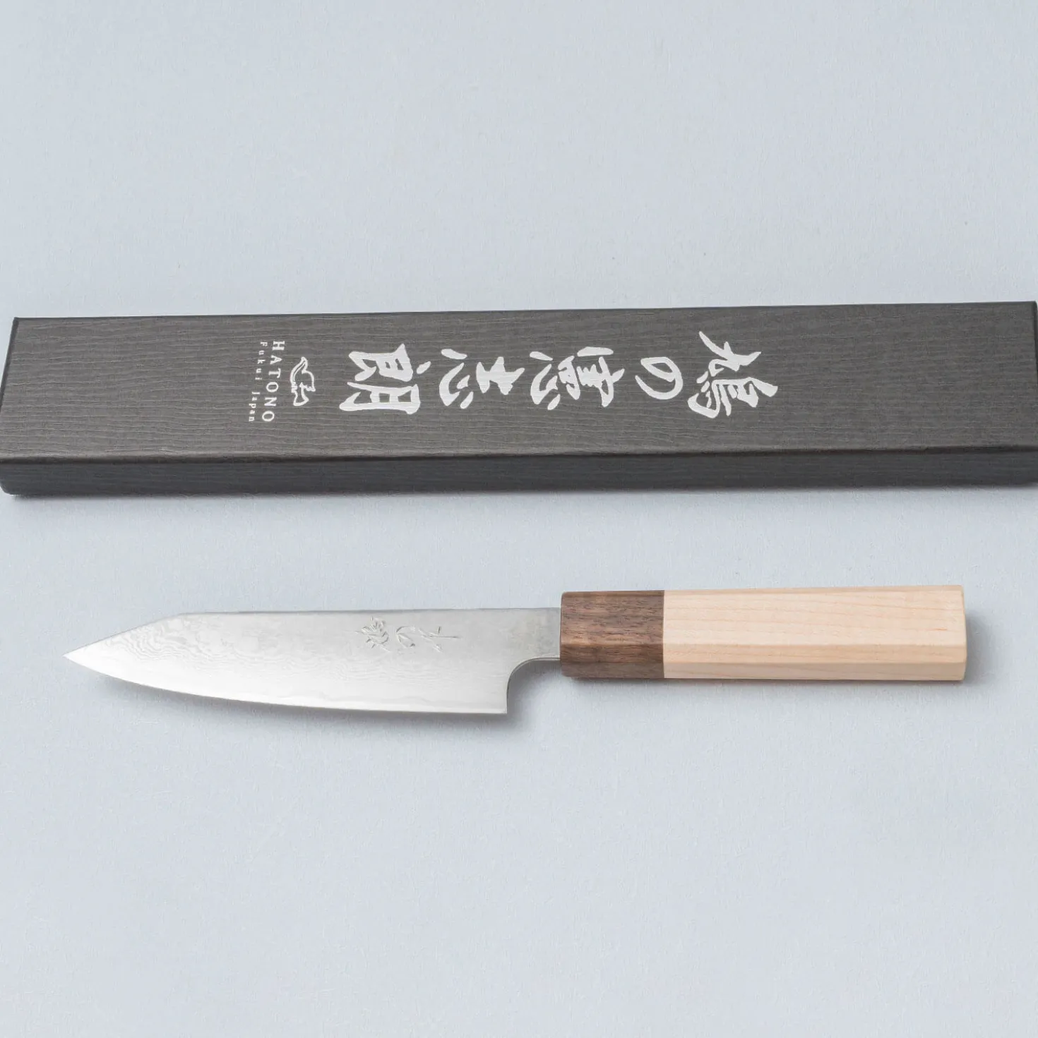 Kenshiro Hatono Ginsan Damast Maple Kiritsuke Petty 13.5 cm