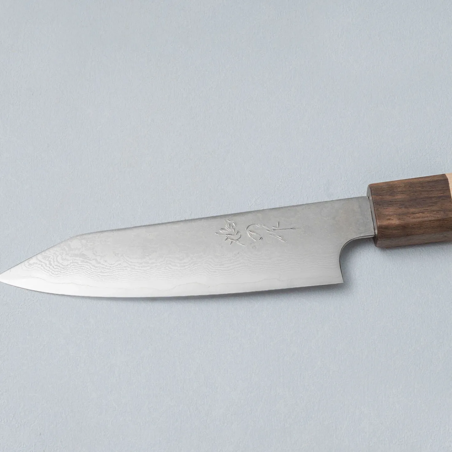 Kenshiro Hatono Ginsan Damast Maple Kiritsuke Petty 13.5 cm