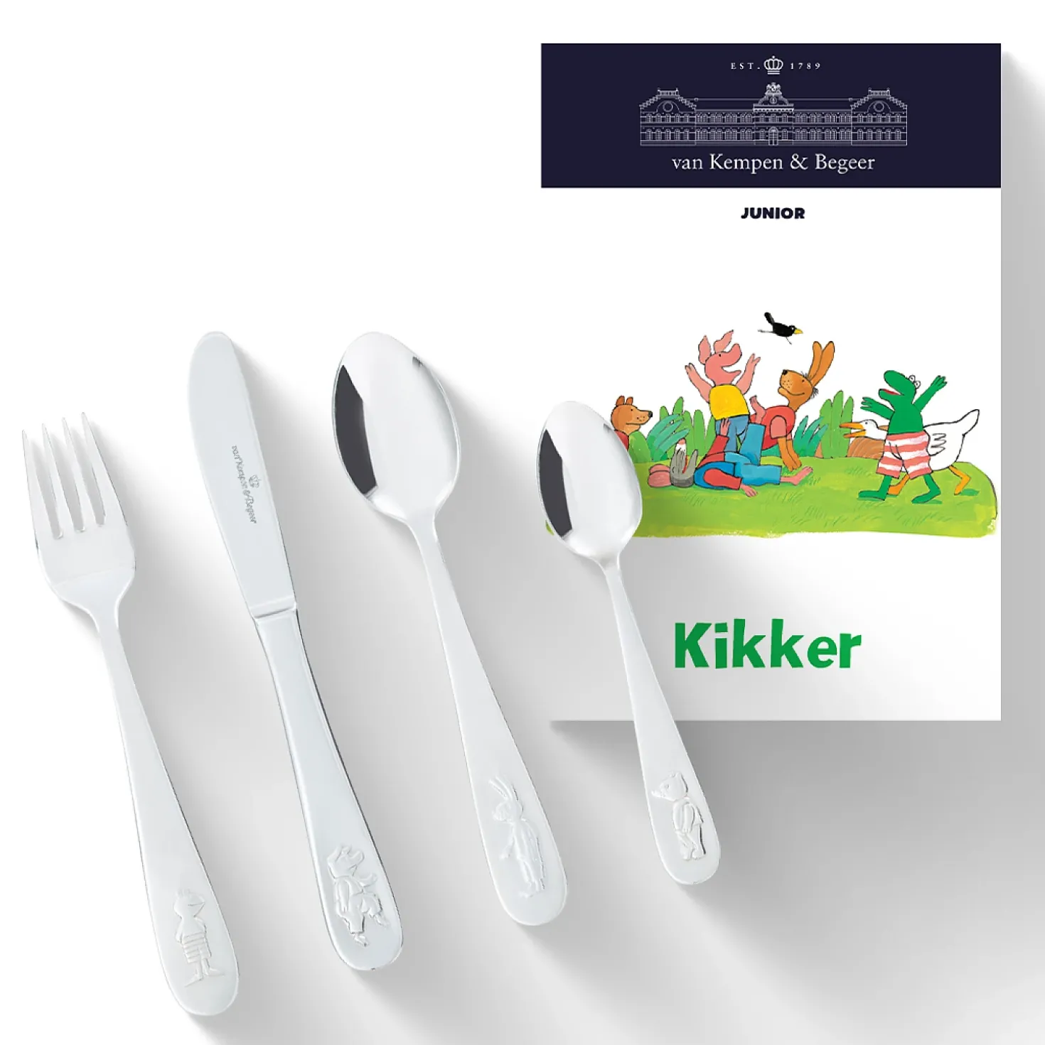 Kinderbestek Kempen en Begeer Kikker 4 Delig