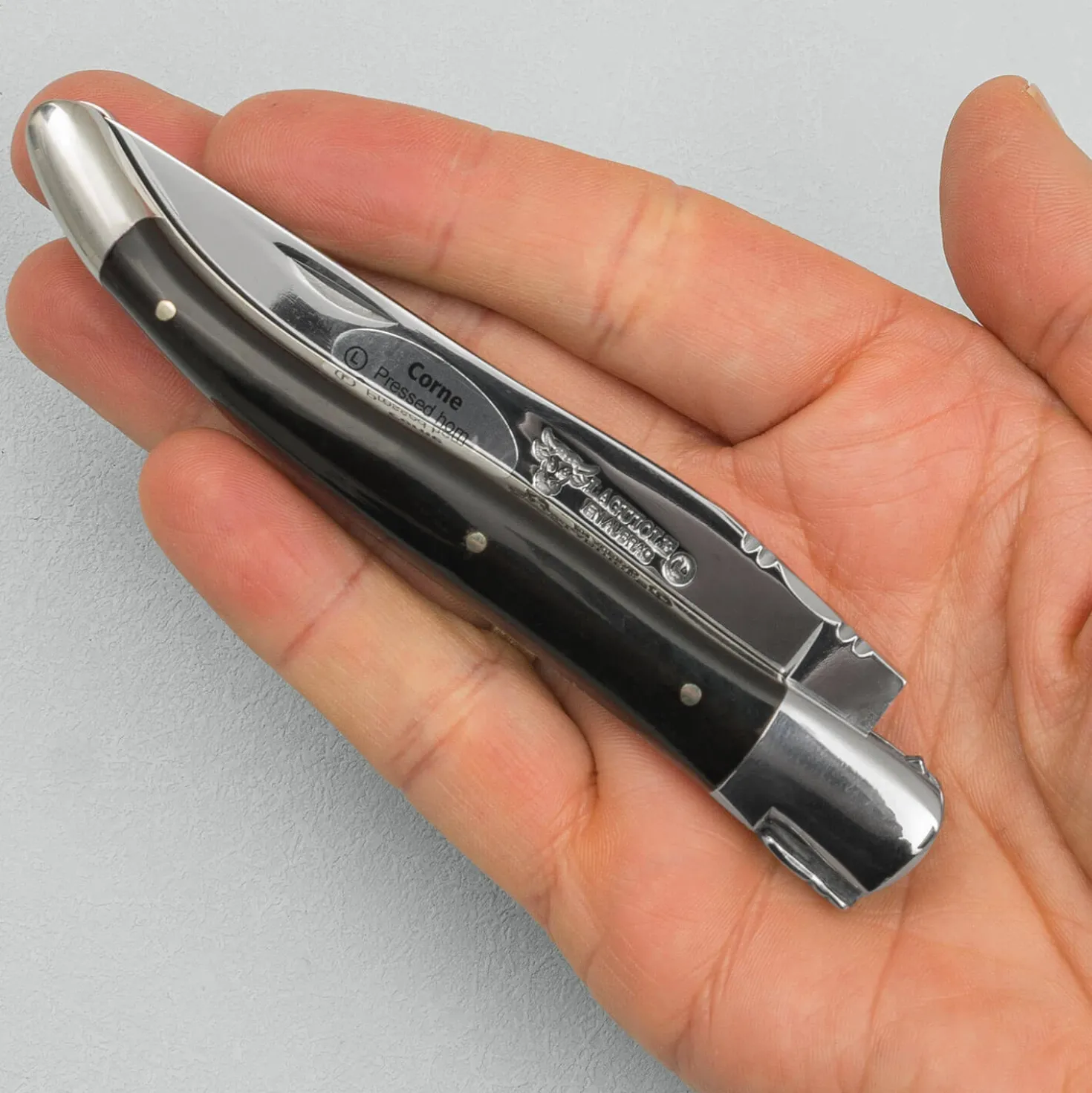 Laguiole en Aubrac Classic Zakmes Zwart Hoorn 12 cm