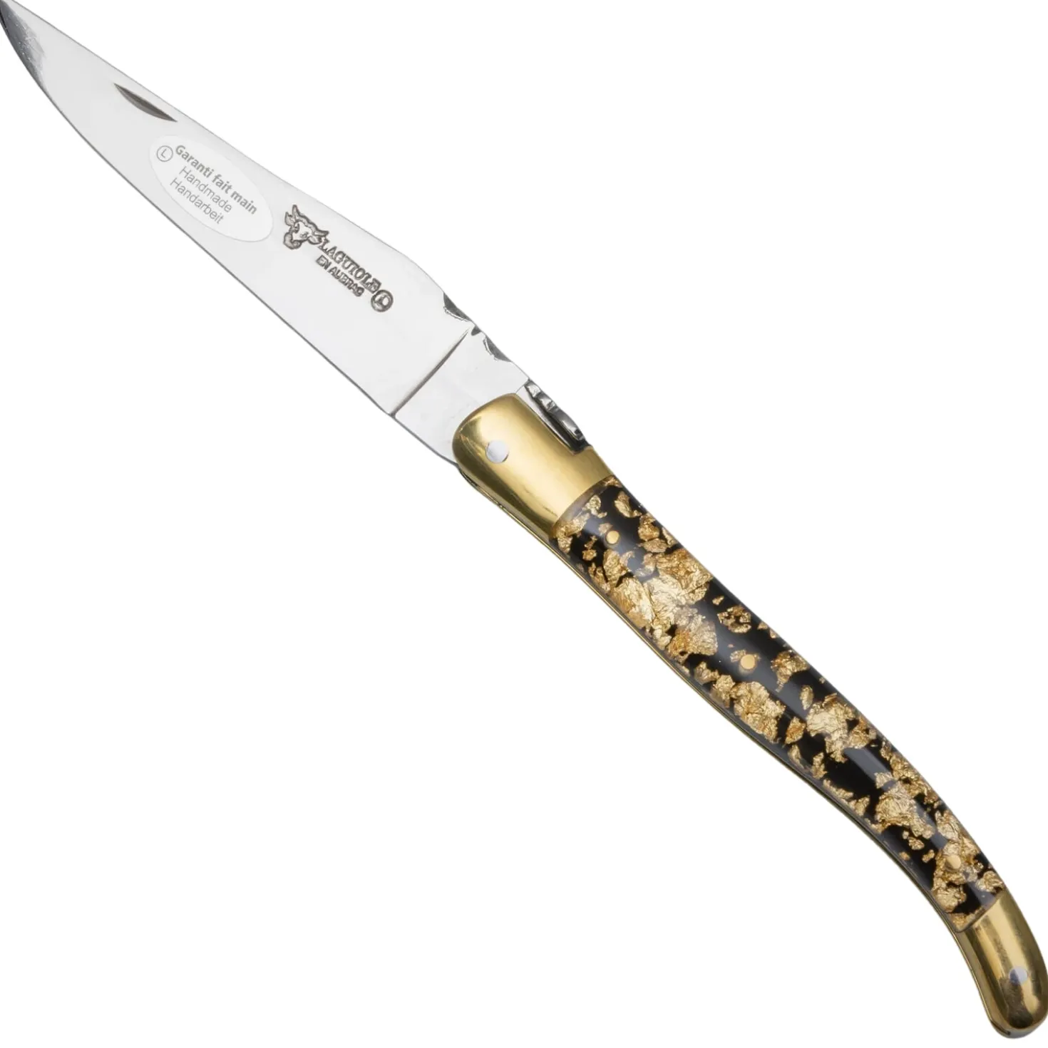 Laguiole en Aubrac Classic Zakmes Gold Glitter Brass 12 cm