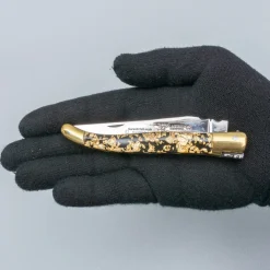 Laguiole en Aubrac Classic Zakmes Gold Glitter Brass 12 cm
