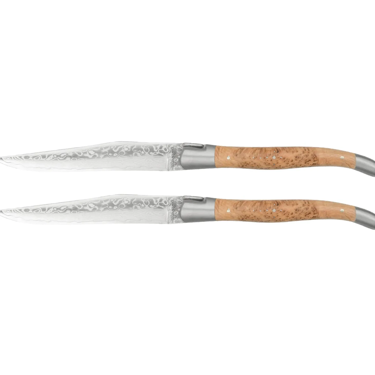 Laguiole en Aubrac Damascus Steakmes Jeneverbes 2 delig