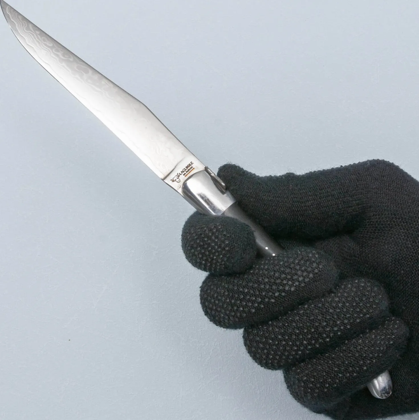 Laguiole en Aubrac Damascus Steakmes Hoorn 1 delig