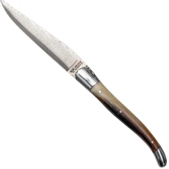 Laguiole en Aubrac Damast Zakmes Hoorn 12 cm