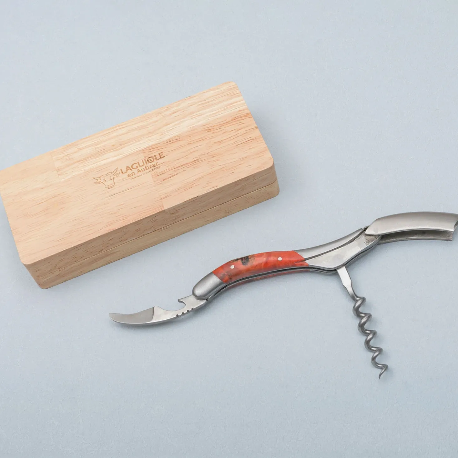 Laguiole en Aubrac Kelnersmes Red Poplar Burl