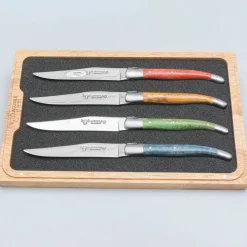 Laguiole en Aubrac Steakmessenset Gekleurd Berken 4 delig