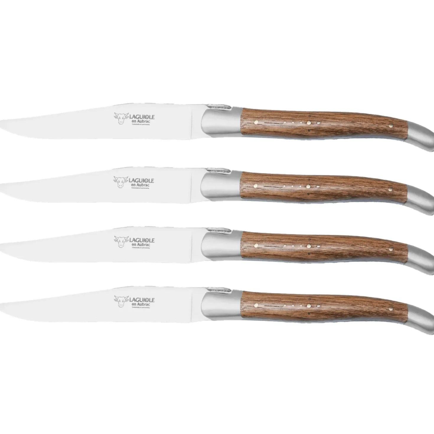 Laguiole en Aubrac Steakmessenset Walnoot 4 delig