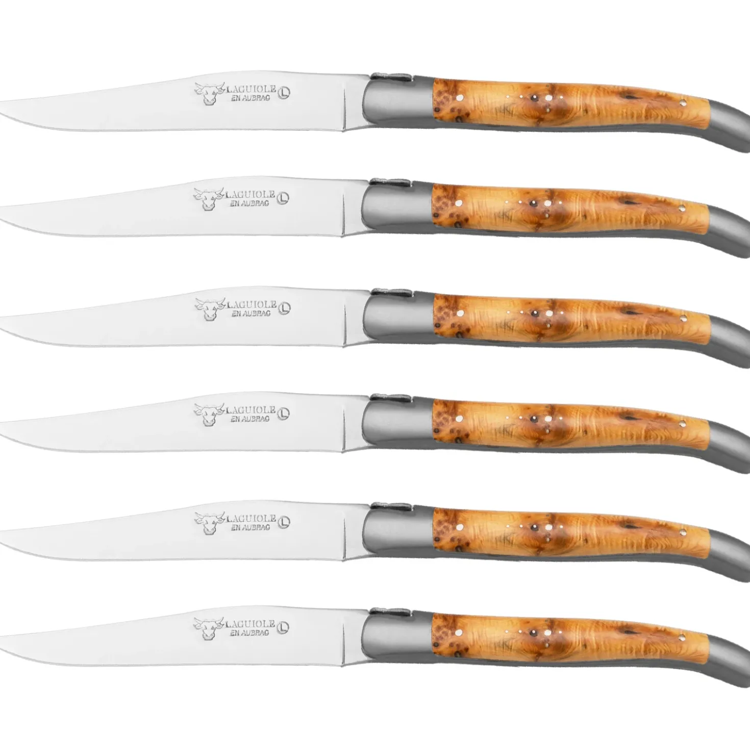 Laguiole en Aubrac Steakmessenset Jeneverbes 6 delig