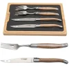 Laguiole en Aubrac Steakmessen en vorkenset Walnoot 4 delig